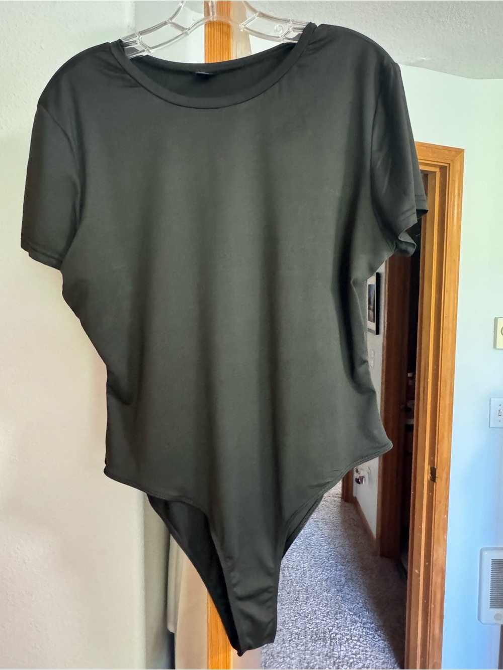 Women's Black Short Sleeve Bodysuit